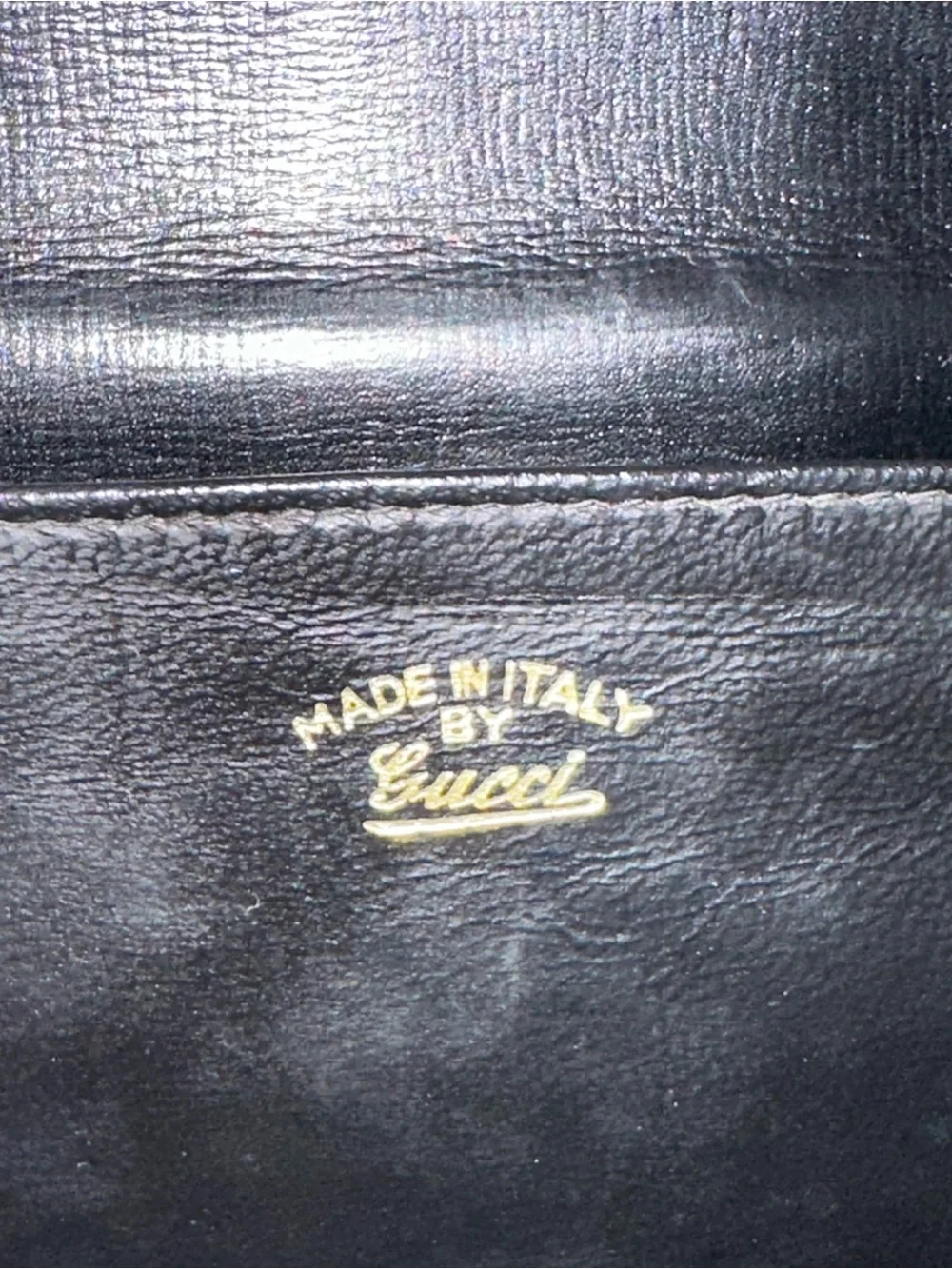 Vintage 1970s Gucci Black Leather Web Stripe GG Clutch
